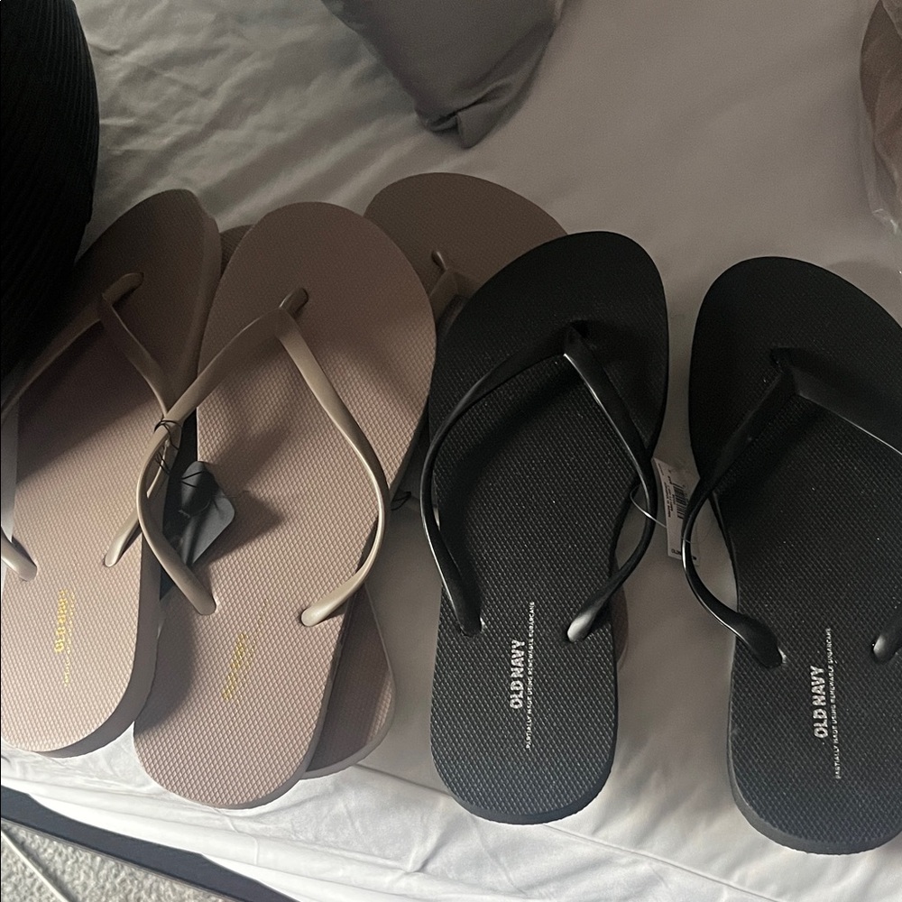 Old Navy Black and Taupe Women's Flip-Flop Sandals. You have to buy all